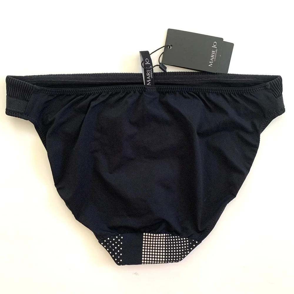 NWT‎ Marie Jo L'Aventure Rafael Polka Dot Bikini Panty Small Bow Black